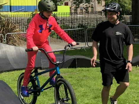 One of our hire bikes on the track