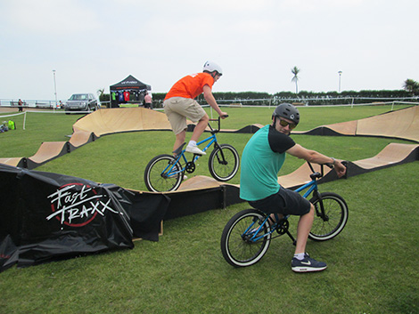 BMX bikes on our Pumptrack at a cycling event in England